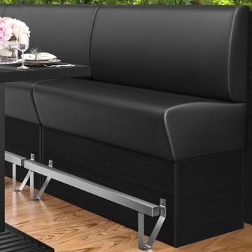 DENVER | Counter Height Banquette Bench | W:H 180 x 133 cm | Black | Smooth | Leather