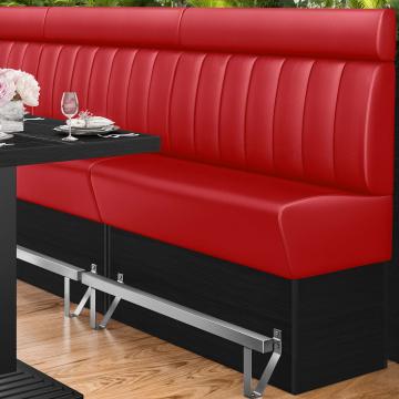 DENVER | Counter Height Banquette Bench | W:H 100 x 158 cm | Red | Striped | Leather