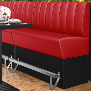 DENVER | Counter Height Banquette Bench | W:H 120 x 133 cm | Red | Striped | Leather