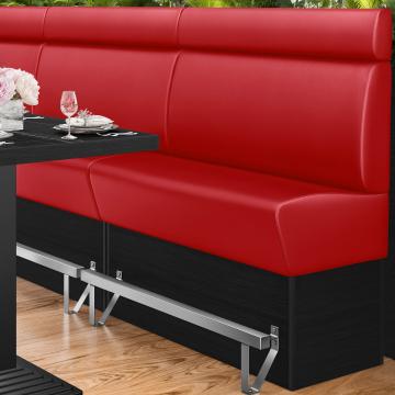 DENVER | Counter Height Banquette Bench | W:H 120 x 158 cm | Red | Smooth | Leather