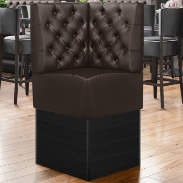 DENVER | Commercial Corner Booth Seating | W:H 64 x 133 cm | Brown | Chesterfield | Leather