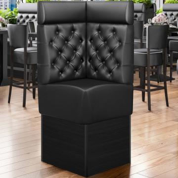 DENVER | Commercial Corner Booth Seating | W:H 64 x 158 cm | Black | Chesterfield | Leather