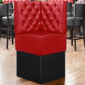DENVER | Commercial Corner Booth Seating | W:H 64 x 133 cm | Red | Chesterfield | Leather
