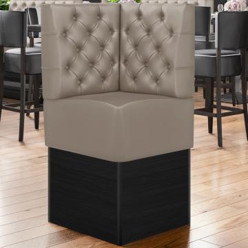 DENVER | Commercial Corner Booth Seating | W:H 64 x 133 cm | Taupe | Chesterfield | Leather