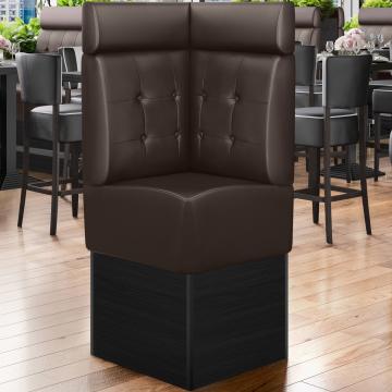 DENVER | Commercial Corner Booth Seating | W:H 64 x 158 cm | Brown | Chesterfield Button | Leather