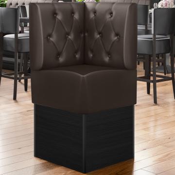 DENVER | Commercial Corner Booth Seating | W:H 64 x 133 cm | Brown | Chesterfield Rhombus | Leather