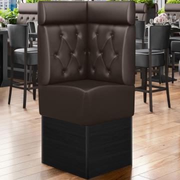 DENVER | Commercial Corner Booth Seating | W:H 64 x 158 cm | Brown | Chesterfield | Leather