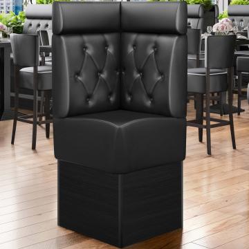 DENVER | Commercial Corner Booth Seating | W:H 64 x 158 cm | Black | Chesterfield Rhombus | Leather