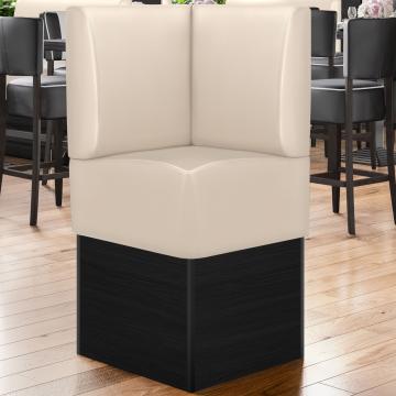DENVER | Commercial Corner Booth Seating | W:H 64 x 133 cm | Cream | Smooth | Leather