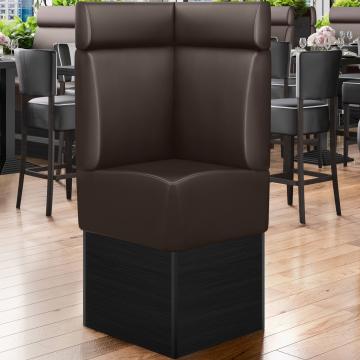 DENVER | Commercial Corner Booth Seating | W:H 64 x 158 cm | Brown | Smooth | Leather