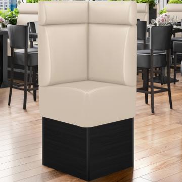DENVER | Commercial Corner Booth Seating | W:H 64 x 158 cm | Cream | Smooth | Leather
