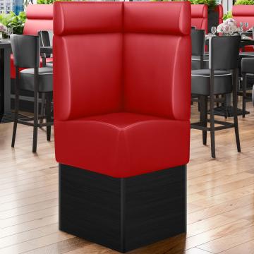 DENVER | Commercial Corner Booth Seating | W:H 64 x 158 cm | Red | Smooth | Leather