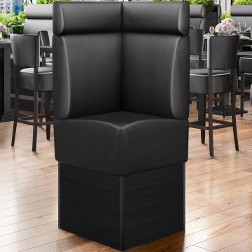 DENVER | Commercial Corner Booth Seating | W:H 64 x 158 cm | Black | Smooth | Leather