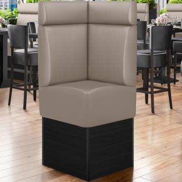 DENVER | Commercial Corner Booth Seating | W:H 64 x 158 cm | Taupe | Smooth | Leather