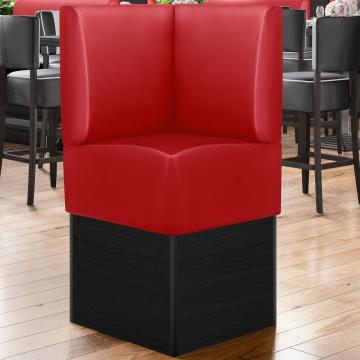 DENVER | Commercial Corner Booth Seating | W:H 64 x 133 cm | Red | Smooth | Leather