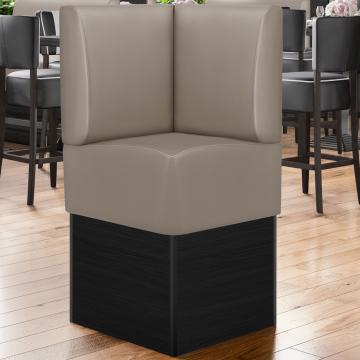 DENVER | Commercial Corner Booth Seating | W:H 64 x 133 cm | Taupe | Smooth | Leather