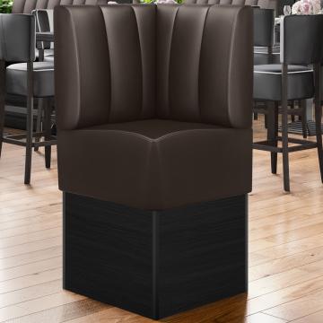 DENVER | Commercial Corner Booth Seating | W:H 64 x 133 cm | Brown | Striped | Leather