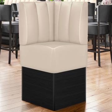 DENVER | Commercial Corner Booth Seating | W:H 64 x 133 cm | Cream | Striped | Leather