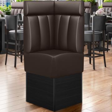 DENVER | Commercial Corner Booth Seating | W:H 64 x 158 cm | Brown | Striped | Leather