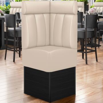 DENVER | Commercial Corner Booth Seating | W:H 64 x 158 cm | Cream | Striped | Leather