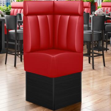 DENVER | Commercial Corner Booth Seating | W:H 64 x 158 cm | Red | Striped | Leather