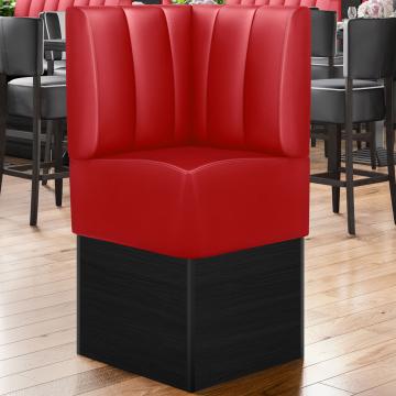DENVER | Commercial Corner Booth Seating | W:H 64 x 133 cm | Red | Striped | Leather