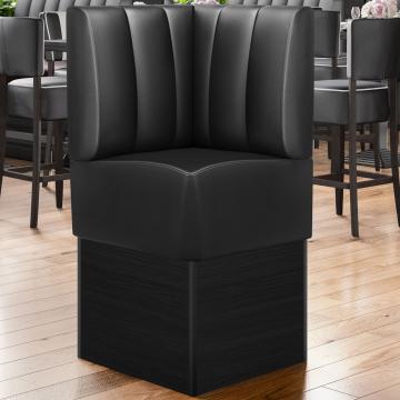 DENVER | Commercial Corner Booth Seating | W:H 64 x 133 cm | Black | Striped | Leather