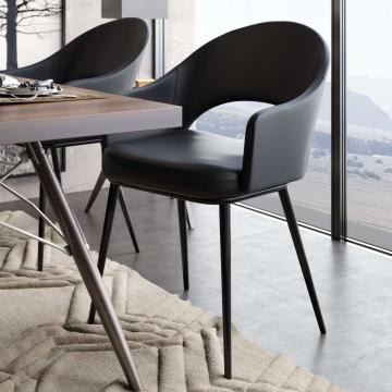 DIANA | Upholstered Dining Chair | Leather | Black
