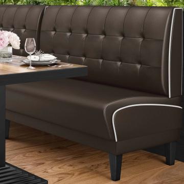DINER 1 | American Diner Bench | W:H 180 x 123 cm | Chesterfield NO Button | Brown | Leather