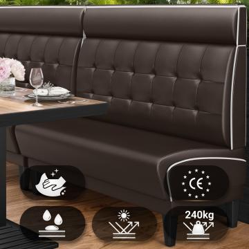 DINER 1 | American Diner Bench | W:H 120 x 123 cm | Chesterfield NO Button | Brown | Leather