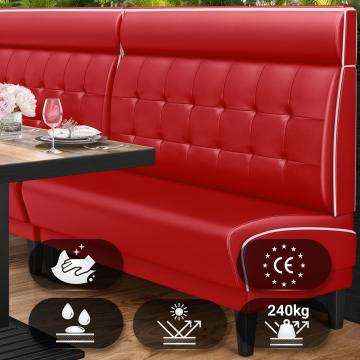 DINER 1 | American Diner Bench | W:H 120 x 123 cm | Chesterfield NO Button | Red | Leather