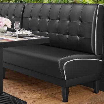 DINER 1 | American Diner Bench | W:H 200 x 123 cm | Chesterfield NO Button | Black | Leather