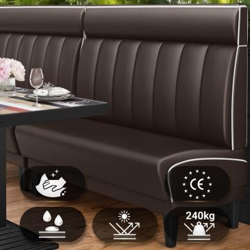 DINER 1 | American Diner Bench | W:H 100 x 123 cm | Striped | Brown | Leather
