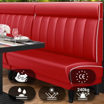 DINER 1 | American Diner Bench | W:H 100 x 123 cm | Striped | Red | Leather