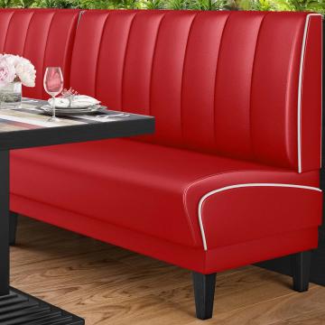 DINER 1 | American Diner Bench | W:H 140 x 103 cm | Striped | Red | Leather