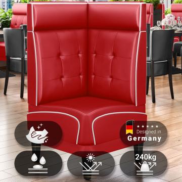 DINER 1 | Diner Corner Booth | W:H 64 x 123 cm | Chesterfield NO Button | Red | Leather