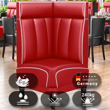 DINER 1 | Diner Corner Booth | W:H 64 x 123 cm | Striped | Red | Leather