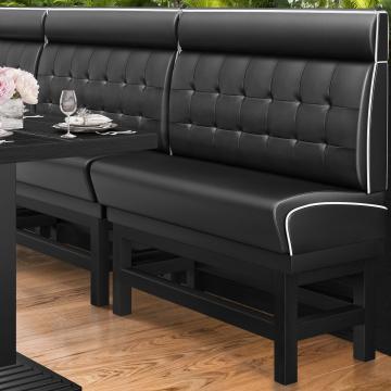 DINER 1 | Counter Height Banquette Bench | W:H 100 x 153 cm | Chesterfield NO Button | Black | Leather