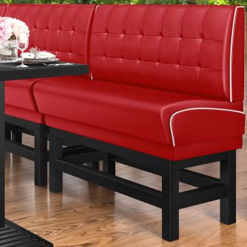DINER 1 | Counter Height Banquette Bench | W:H 120 x 133 cm | Chesterfield NO Button | Red | Leather