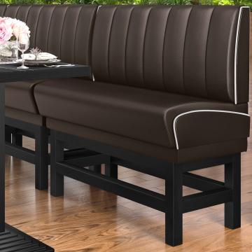 DINER 1 | Counter Height Banquette Bench | W:H 120 x 133 cm | Striped | Brown | Leather