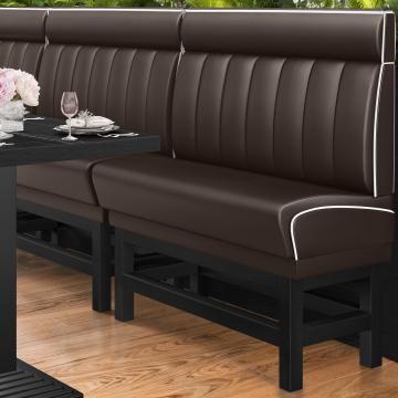 DINER 1 | Counter Height Banquette Bench | W:H 120 x 153 cm | Striped | Brown | Leather