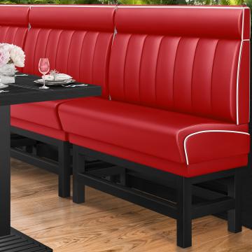 DINER 1 | Counter Height Banquette Bench | W:H 100 x 153 cm | Striped | Red | Leather