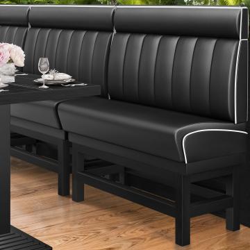 DINER 1 | Counter Height Banquette Bench | W:H 200 x 153 cm | Striped | Black | Leather