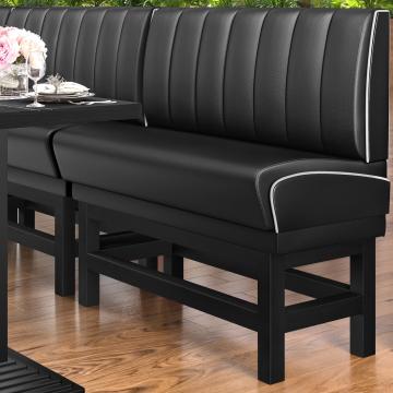 DINER 1 | Counter Height Banquette Bench | W:H 100 x 133 cm | Striped | Black | Leather