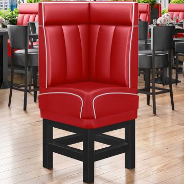 DINER 1 | Diner Corner Booth | W:H 64 x 103 cm | Striped | Red | Leather