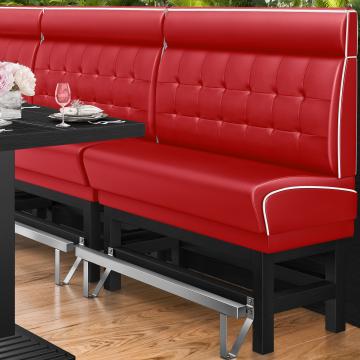 DINER 1 | Counter Height Banquette Bench | W:H 120 x 153 cm | Chesterfield NO Button | Red | Leather