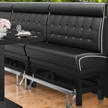DINER 1 | Counter Height Banquette Bench | W:H 140 x 153 cm | Chesterfield NO Button | Black | Leather