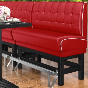 DINER 1 | Counter Height Banquette Bench | W:H 140 x 133 cm | Chesterfield NO Button | Red | Leather