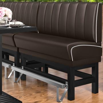 DINER 1 | Counter Height Banquette Bench | W:H 200 x 133 cm | Striped | Brown | Leather