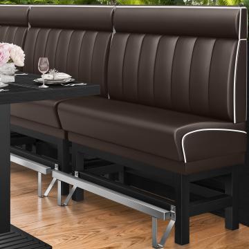 DINER 1 | Counter Height Banquette Bench | W:H 180 x 153 cm | Striped | Brown | Leather